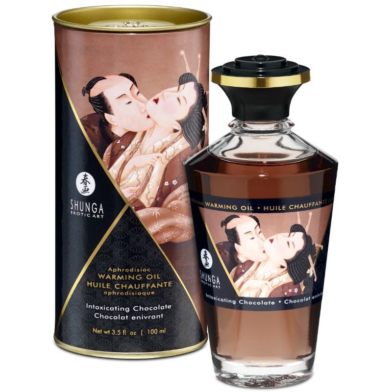 SHUNGA - ÓLEO DE MASSAGEM COM EFEITO CALOR SABOR INTENSO DE CHOCOLATE 100 ML EMBALAGEM DISPONÍVEL EM: /es/en/fr/de/